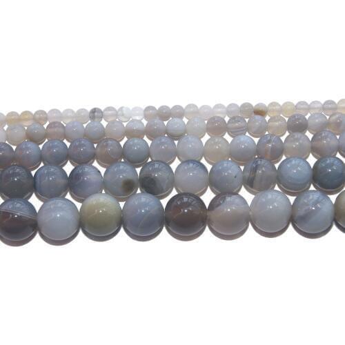Wholesale Natural Stone Gray Stripes Agates Round Beads 6 8 10 12 MM Pick Size For Jewelry Making DIY Bracelet Necklace Material
