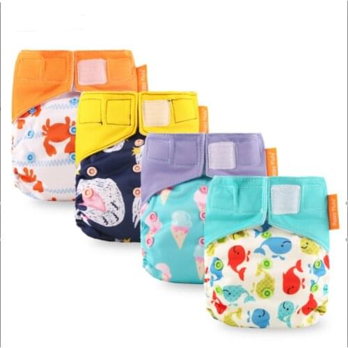Happy Flute Wholesales Cloth Diaper Heavy Wetter AI2 Cloth Diaper Waterproof Resuable Baby Diaper .OS Diaper 4pcs Pack