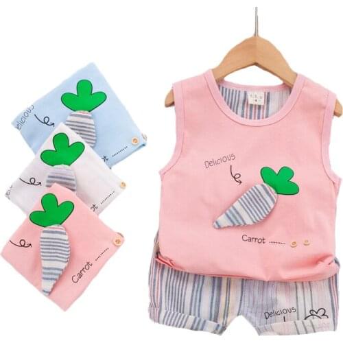 1-5 Years Cartoon carrot Clothing Set For Girls Toddler Baby Kids Suits T-Shirt And Pants 2Pcs Clothes Children Birthday Present