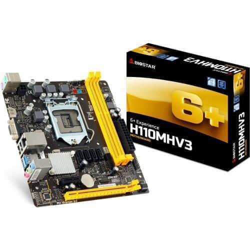 Full new Biostar H110MHV3 H110 Chipset LGA 1151 Desktop PC Motherboard Micro-ATX