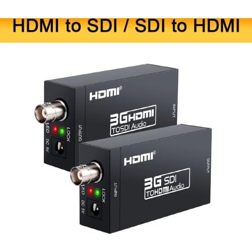3G HDMI to SDI Converter / SDI to HDMI Adapter Audio HD-SDI/3G-SDI Adapter BNC 1080P DAC Converter for Monitor HDTV