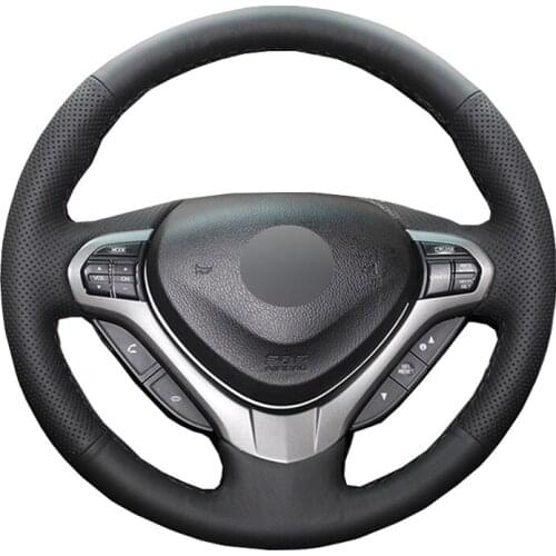 Hand Sewing Car Steering Wheel Cover Wrap Leather Suede For Honda Accord Euro 2008-2014 2015 Acura TSX (Sport Wagon) Spirior