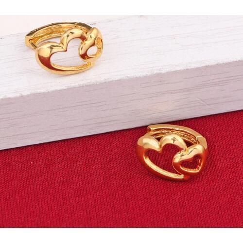 Cheapest Heart Earrings Girls Dubai Gold Jewellery Turkish Egyptian Algeria Indian Moroccan Saudi Gold Jewelry Earring