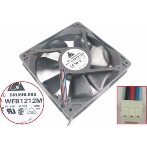 Detla Electronics WFB1212M R00 DC12V 0.33A 120x120x25mm Server Cooling Fan