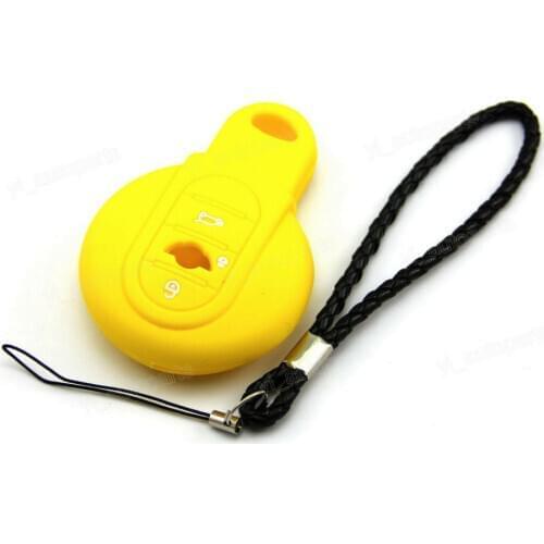 Yellow Silicone Case Cover Fit For BMW Mini Cooper Remote Smart Key R56 F55 S MINEYE