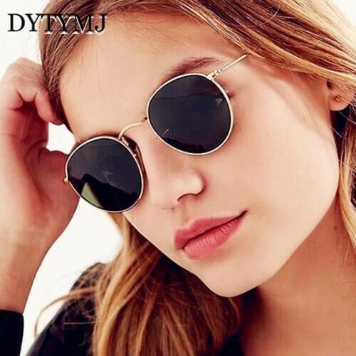DYTYMJ Small Round Sunglasses Women Brand Designer Glasses Women Mirror Sun Glasses Women/Men Vintage Oculos De Sol Gafas UV400