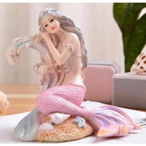 Mediterranean Creative Mermaid Princess Figurine Aquarium Ornament Decoration Fish Tank Decor Living Room Home Decor Accessories