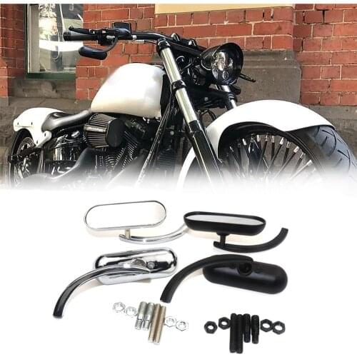 Universal Motorcycle Rearview Side Rear View Mirror For Harley Davidson Touring Road Street Glide Black Chrome Accessories