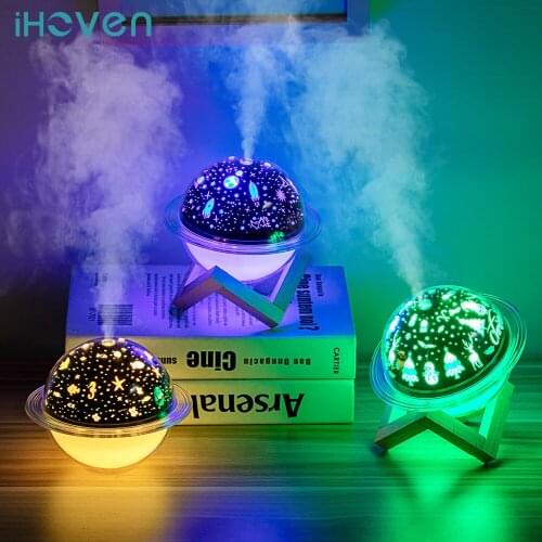 Air Humidifier Aroma Diffuser Starry Sky Projection Lamp Ultrasonic Humidifier Essential Oil Diffusers Steam Maker Aromatherapy