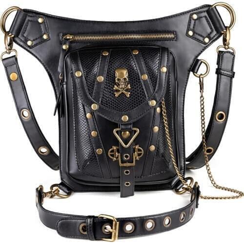 Vintage Steampunk Bag Steam Punk Retro Rock Gothic Retro Bag Goth Shoulder Waist Bags Packs Victorian Style Women Men Leg Bag E5