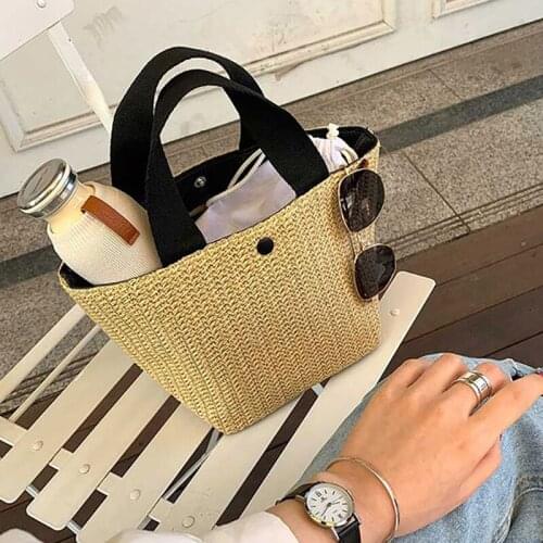 Capacity Straw Bags for Women 2020 Handmade Woven Basket Bolsa Tote Summer Bohemian Beach Bags Luxury Brand Ladies Hand Bags