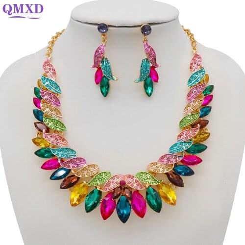 Necklaces sets For Women Cubic Zirconia Drawstring Adjustable Clavicle Chain Bridal Wedding Drop Earrings Fine Jewelry