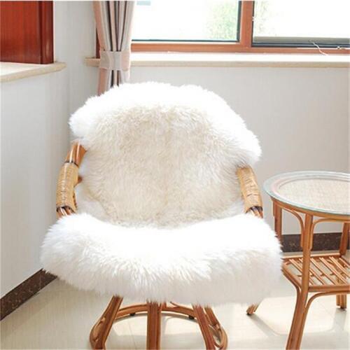 1Pcs Fashion Soft Artificial Wool Sheepskin Chair Cover Warm Hairy Carpet Fluffy Area Rugs Washable Living room Bedroom Faux Mat