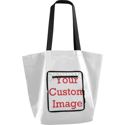 2021 Custom Pictures Reusable Shopping Bag Women Foldable Tote Bag Portable Cloth Eco Grocery Bag Folding Large Capacity Handbag