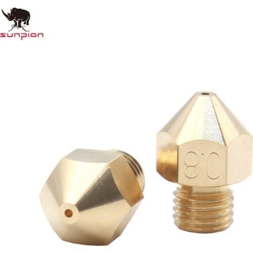 5pcs CREALITY 3D Printer Parts CR-10S PRO dedicated brass nozzle M6*0.75 thread fine thread 3D printer accessories