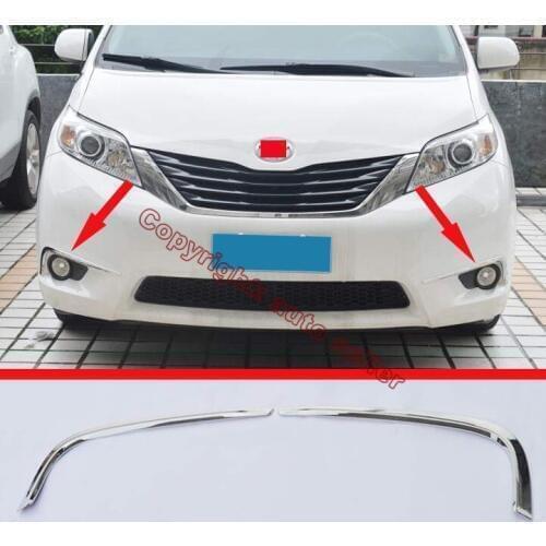 ABS Chrome Front Fog Light Trim For Toyota Sienna 2015 2016 2017