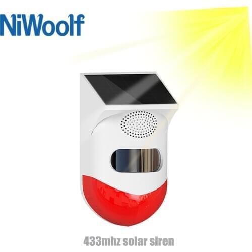 433MHz Wireless Solar Strobe Siren Waterproof Outdoor Infrared Detector For Home Burglar Tuya Smart life Wifi GSM Alarm System