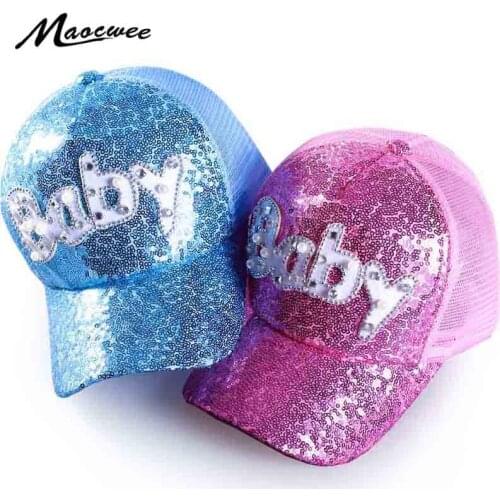 2018 Children Breathable Bone Diamond Snapback Cap Hip hop Letter Baby Baseball Hat Boy Girls Bone Cap Outdoor Sports Kids Cap