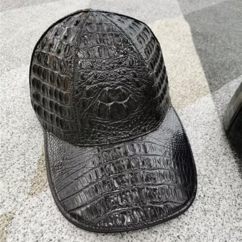 Authentic Real Crocodile Leather Mens Cool Unique Baseball Cap Exotic Genuine Alligator Skin Male Large Casquette Outdoor Hat