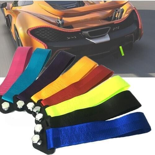 Tow Strap High Strength JDM RACING Style Towing Straps Universal Tow Ropes Hook Bumper Decals without Screws and Nuts