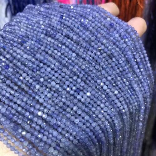 Natural Tanzanites Stone Faceted Beads 2.5mm Loose Spacer Beads for Jewelry Making Necklace DIY Bracelet Accessories Wholesale
