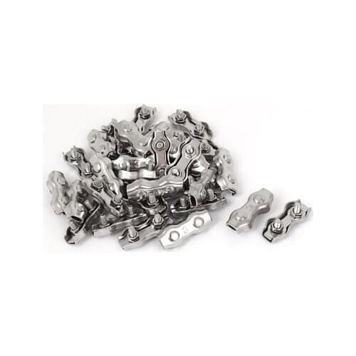 M3 Stainless Steel Duplex 2-Post Wire Rope Clip Cable Clamp 30 Pcs