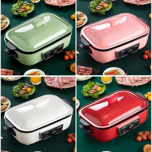 220V Electric Cooker Hot Pot Cooker Home 5 IN 1 Multi-function Pot Home Cooking Pot Electric Barbecue Barbecue Stove Hot