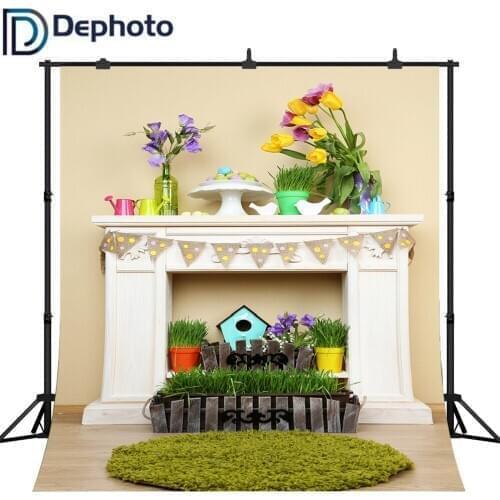Dephoto Photography Backdrops Happy Easter Children Newborn Baby Shower Birthday Party Spring Photo Background Studio Props