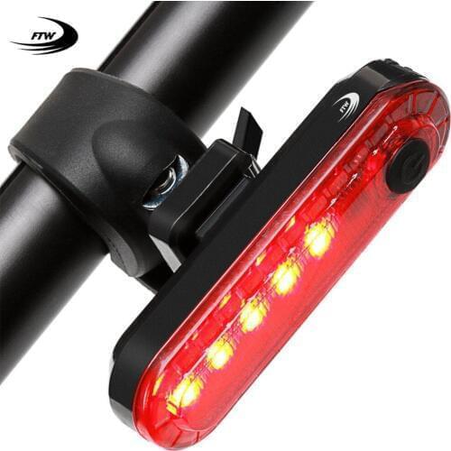 FTW USB Rechargeable Bike Tail Light Bicycle Rear Back Light 4 mode Powerful Waterproof for Night Cycling safety LED Lamp TL2161
