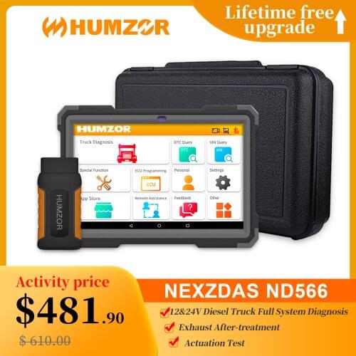 Humzor NexzDAS ND506 Plus 12-24V Heavy duty Truck Scanner Commercial Vehicles Diesel Diagnostic Tool Code Reader