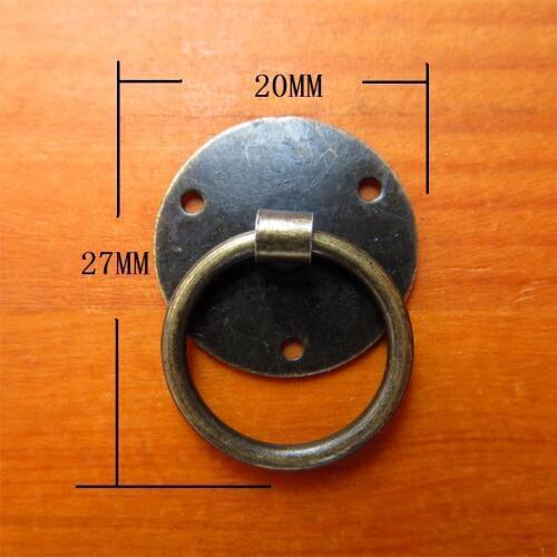 Round Cabinet Knobs and Handles Knobs Kitchen Drawer Cupboard Ring Pull Handles Furniture Fittings,Bronze Tone,27*20mm,20Pcs