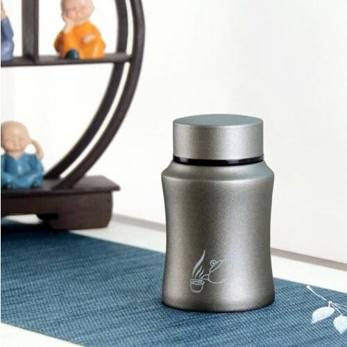Small Stainless Steel Tea Caddy Travel Portable Metal Sealed Can Storage Tank Mini Tea Pot Rice Canister