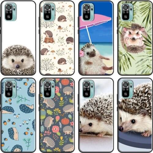 Hedgehog Cute Soft Case For Redmi 9A 8A 7A 6A 9 9C Cover For Xiaomi Redmi Note 9 10 Pro 8 7 6 8T 9S K40