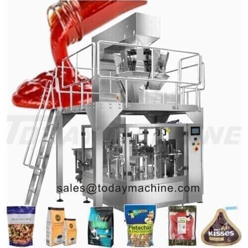 Multi Head Weighting System 1kg Coffee Beans Pillow Bag Packaging Machine Coffee Valve