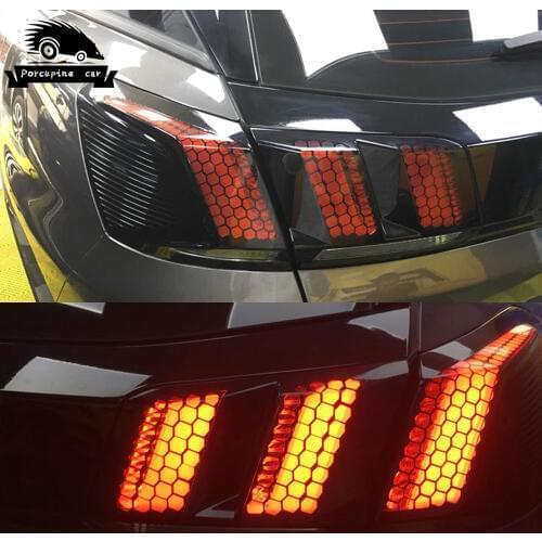 Modified wild horse stockings tail light stickers honeycomb tail light sticker film car Accessories for peugeot 4008 5008