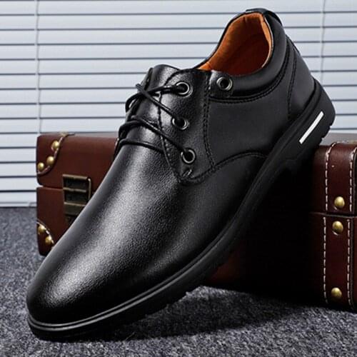 Mens Style Casual Shoes lace up Genuine Leather Hand Painted Oxfords black Brown Fashion Street Photos Mens Flats shoes