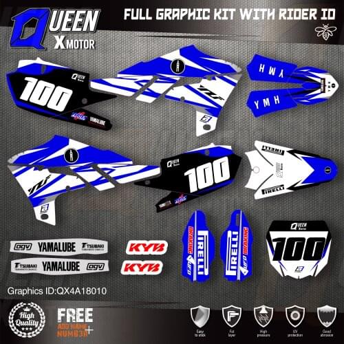 QUEEN X MOTOR Custom Team Graphics Backgrounds Decals 3M Stickers Kit For YAMAHA 2019-2021 YZ250F 2018-2021 YZ450F 010