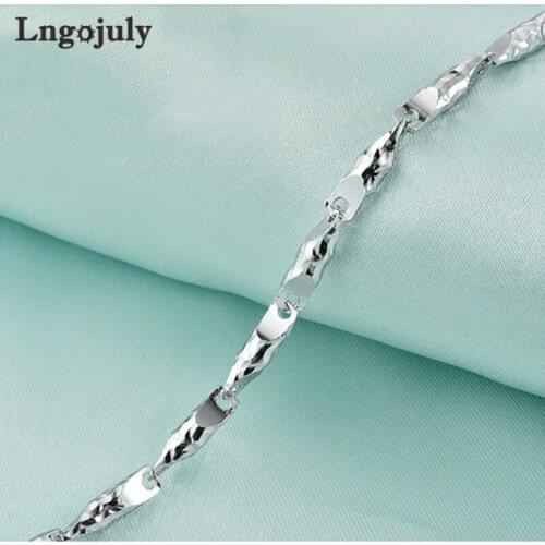 New 100% 925 Sterling Silver Chain For Men Jewelry Genuine Silver Necklaces Hip-hop Male Buckle Chain 3.5mm Necklaces Gifts