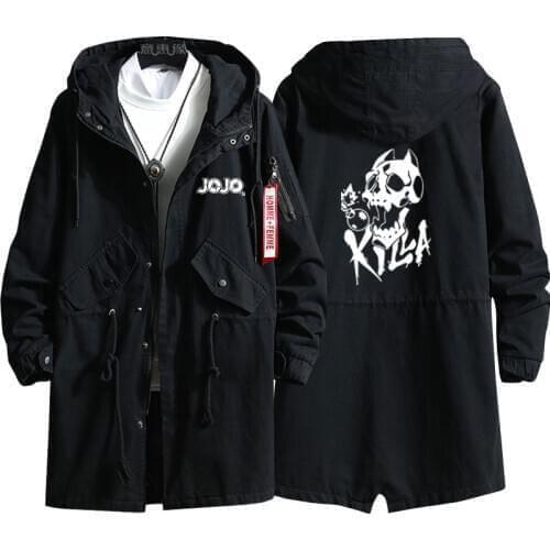New JoJos Bizarre Adventure Golden Wind Hoodie Anime Killer Queen Trench Coat Men Fashion Cotton zipper Overcoat Jacket