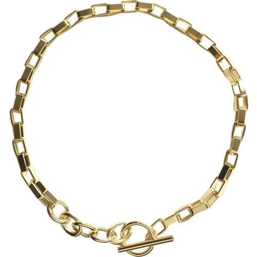 New Fashion Jewelry Necklace Wind Buckle Necklace Metal Thick Round Clavicle Chai Gothicn Necklace Women Statement Necklace