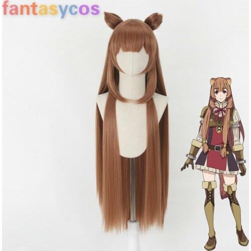 Thick Raphtalia Wig Cosplay Costume Synthetic Hair Halloween The Rising of the Shield Hero Cosplay Wig+Ear+Free wig cap