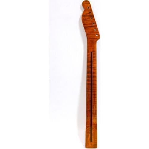 Tiger Flame Maple Electric Guitar Neck 21 Fret Electric Guitar part 25.5" Unfinished guitar neck