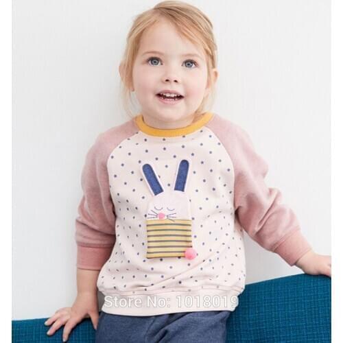 Infant Girls Tops 2020 Sweatshirts 100% Terry Cotton Sweater Children Kids Hoodies Blouse Baby Girl Clothes Bunny Black t shirts