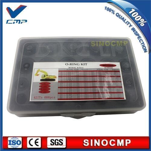666PCS O-Ring Box Oil Seal Gaskets For Excavator Hyundai R60 R200-5 R210-7 R215 , 3 month warranty