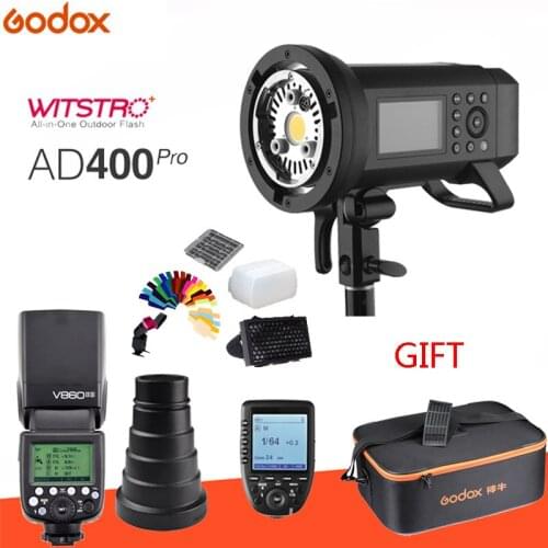 Godox AD400Pro WITSTRO integrated outdoor flash lithium battery TTL HSS, with V860II flash+SN04+Xpro- trigger for canon Nikon