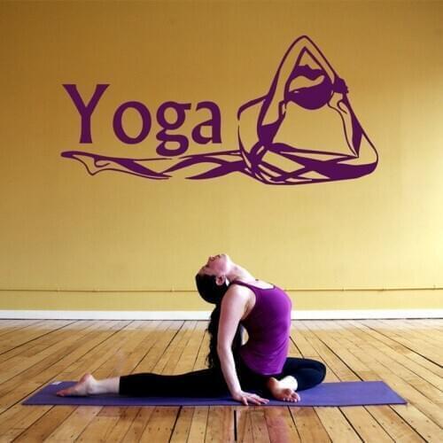 YOYOYU Wall Decal Yoga Studio Vinyl Wall Sticker Buddha Interior Modern Hinduism Meditation Lotus Pose Pattern Window DecorCY237