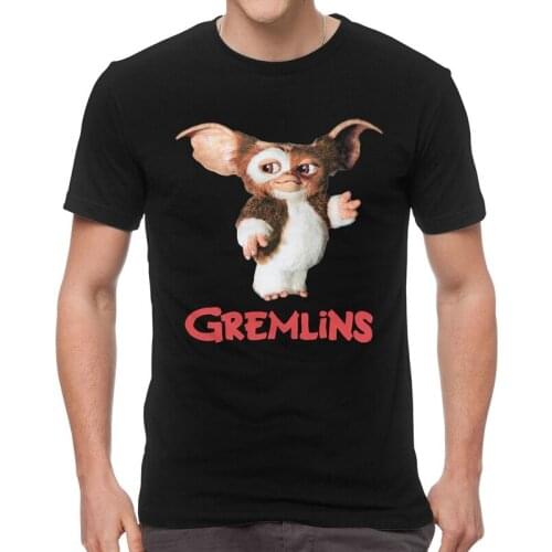 Funny Gremlins Gizmo T Shirt Men Short Sleeve 100% Cotton T-shirt 80s Movie Mogwai Monster Tees Top Streetwear Tshirt Gift
