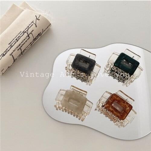 Korean retro color transparent resin gripping clip Korean version of wild temperament hairpin INS minimalist style resin hairpin
