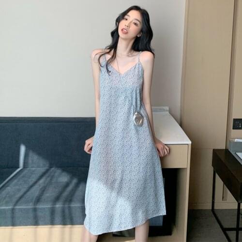 Sexy Womens Sling Long Dress Sleeveless V-neck Loose Polka Dot Oversized Long Dresses