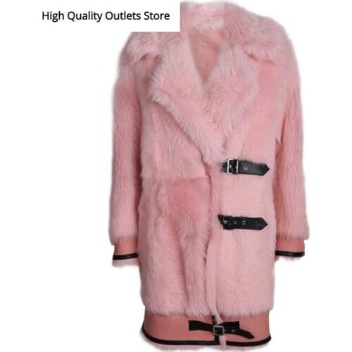 Genuine shearling coat ladies real lambskin coat women genuine leather coat